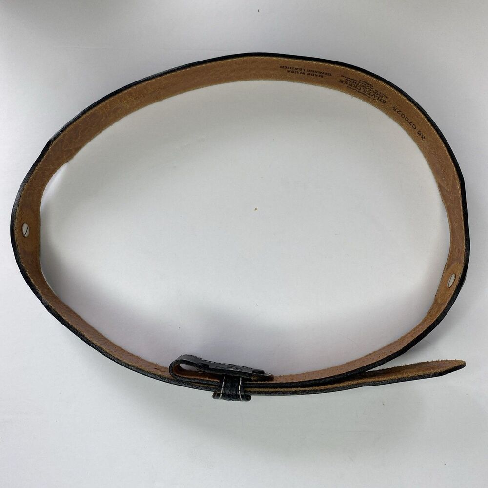Silver Creek Classic Black Leather Belt Mens 36 Casual Western TX Star No Buckle